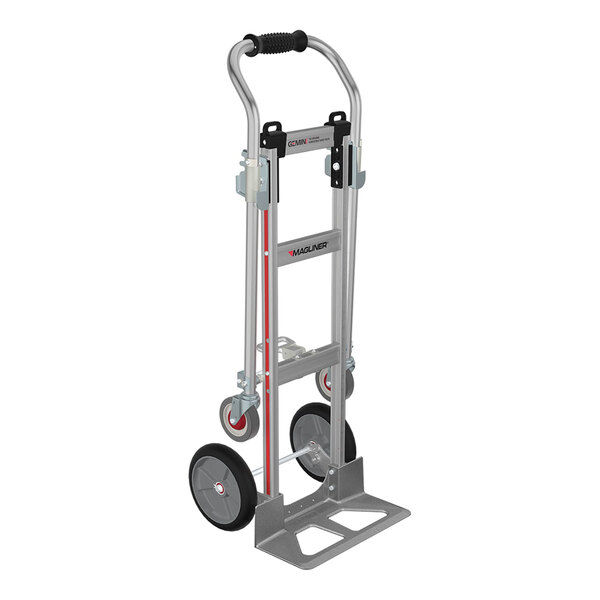 Magliner Gemini JR. 1,100 lb. Aluminum Convertible Hand Truck with U-Loop Handle and 10" Balloon Cushion Wheels GEKJ1-UABR