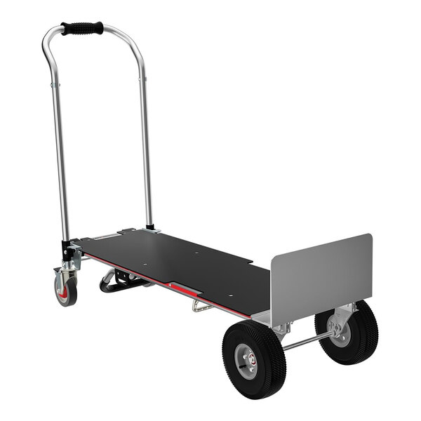 Magliner Gemini XL 1,300 lb. Aluminum Convertible Hand Truck with High-Density Polyurethane Deck, U-Loop Handle, Straight-Loop Handle, and (2) 10" 4-Ply Pneumatic Wheels GEAXL4G74R