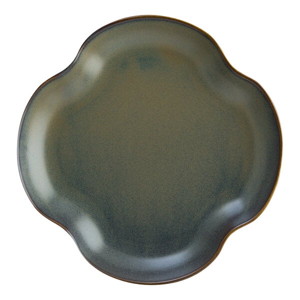 Bonna by Global Tableware Collective East Gloire 9 1/2" Unique Square Blue Green Porcelain Deep Plate - 6/Case