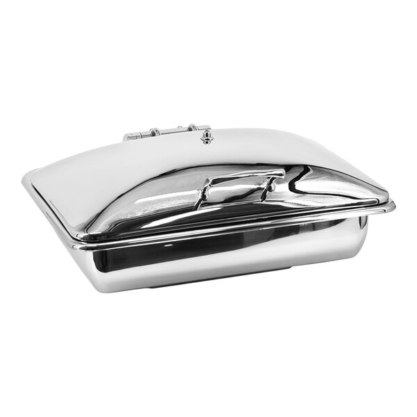 Eastern Tabletop EcoServe Classic Crown 8 Qt. Full Size Stainless Steel Rectangular Waterless Chafer with Hinged Steel Lid EB15515
