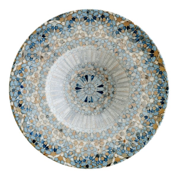 Bonna by Global Tableware Collective Luca Mosaic 11 1/8" Round Multi-Colored Porcelain Wide Rim Deep Plate - 6/Case