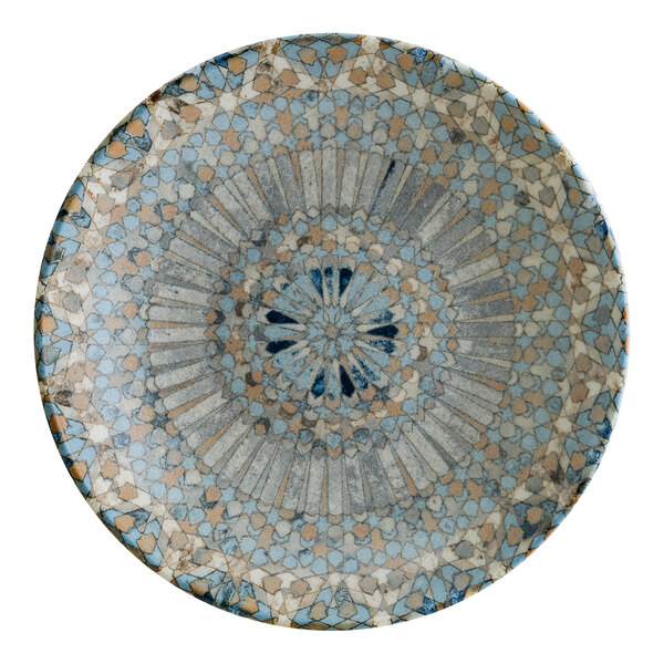 Bonna by Global Tableware Collective Luca Mosaic 9" Round Multi-Colored Porcelain Deep Plate - 6/Case