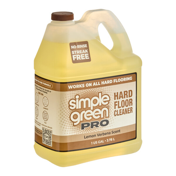 Simple Green Pro 0510100405128 1 Gallon Lemon Verbena Scent Hard Floor Cleaner - 4/Case