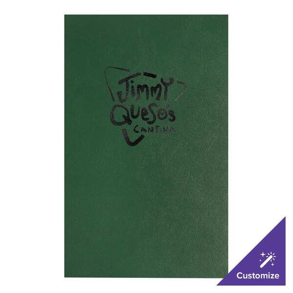 H. Risch, Inc. Augusta 5 1/2" x 8 1/2" Customizable Oakmont Green Menu Cover with Screwposts - 25/Case