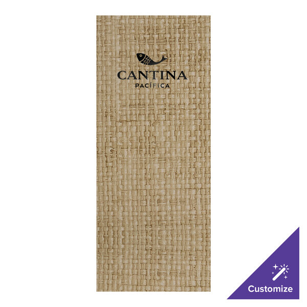 H. Risch, Inc. Rattan 4 1/4" x 11" Customizable Desert 4-View Menu Cover - 25/Case