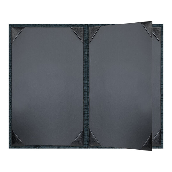 H. Risch, Inc. Rattan 8 1/2" x 14" Customizable Oxford 4-View Menu Cover - 25/Case