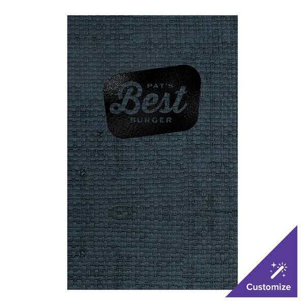 H. Risch, Inc. Rattan 8 1/2" x 14" Customizable Oxford 4-View Menu Cover - 25/Case