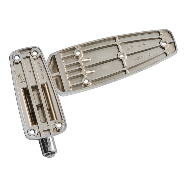 A close-up of a Kason reversible cam lift hinge.