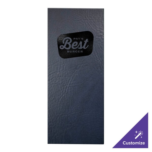 H. Risch, Inc. Augusta 4 1/4" x 11" Customizable Harley Navy Menu Cover with Screwposts - 25/Case