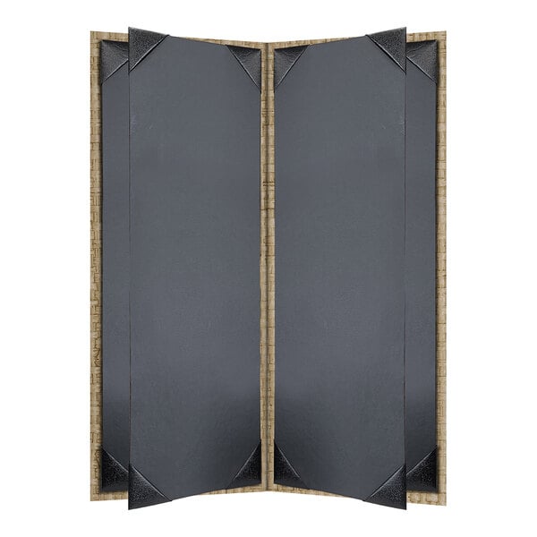 H. Risch, Inc. Rattan 4 1/4" x 11" Customizable Desert 6-View Menu Cover - 25/Case