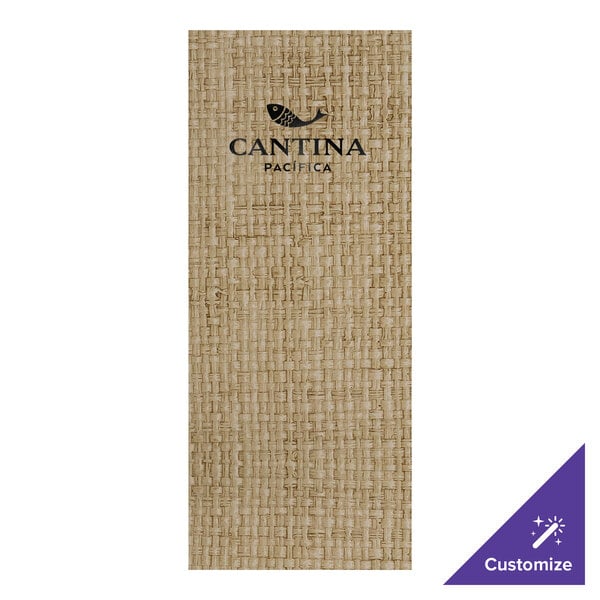 H. Risch, Inc. Rattan 4 1/4" x 11" Customizable Desert 6-View Menu Cover - 25/Case