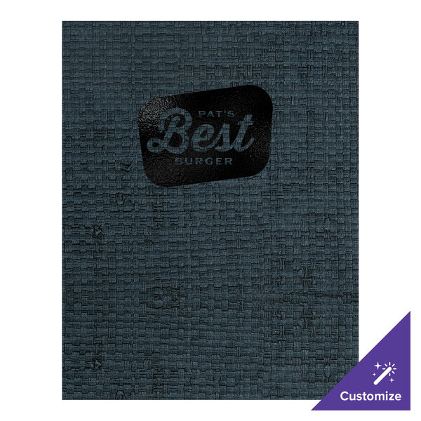 H. Risch, Inc. Rattan 8 1/2" x 11" Customizable Oxford 2-View Menu Cover - 25/Case