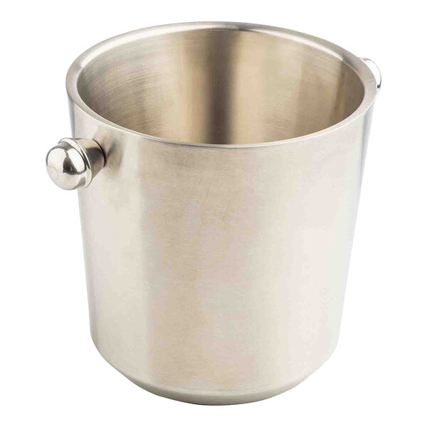 A stainless steel double-wall wine bucket with knob handles.