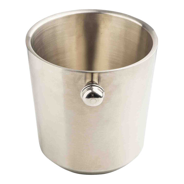 A stainless steel double-wall wine bucket with knob handles.