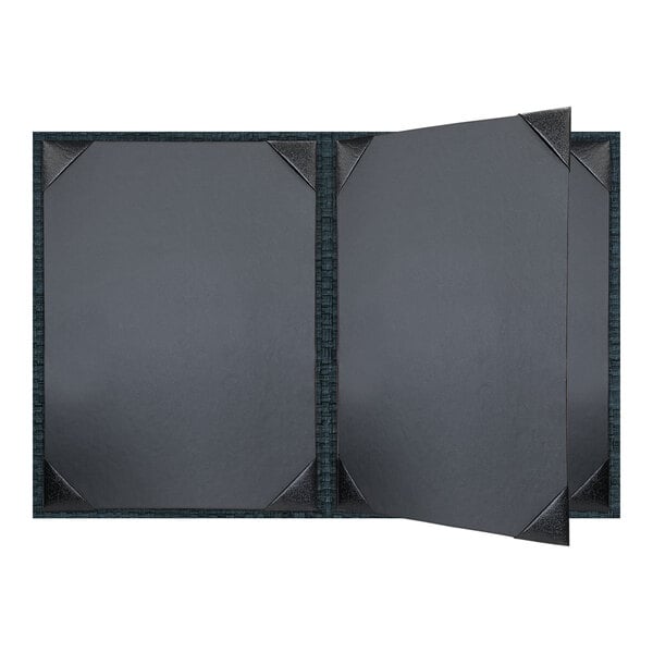 H. Risch, Inc. Rattan 8 1/2" x 11" Customizable Oxford 4-View Menu Cover - 25/Case