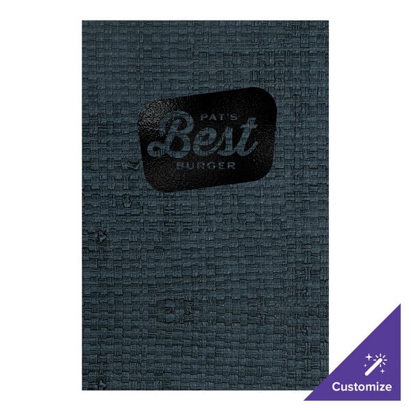 H. Risch, Inc. Rattan 5 1/2" x 8 1/2" Customizable Oxford 2-View Menu Cover - 25/Case