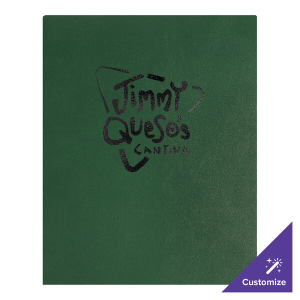 H. Risch, Inc. Augusta 8 1/2" x 11" Customizable Oakmont Green Menu Cover with Screwposts - 25/Case