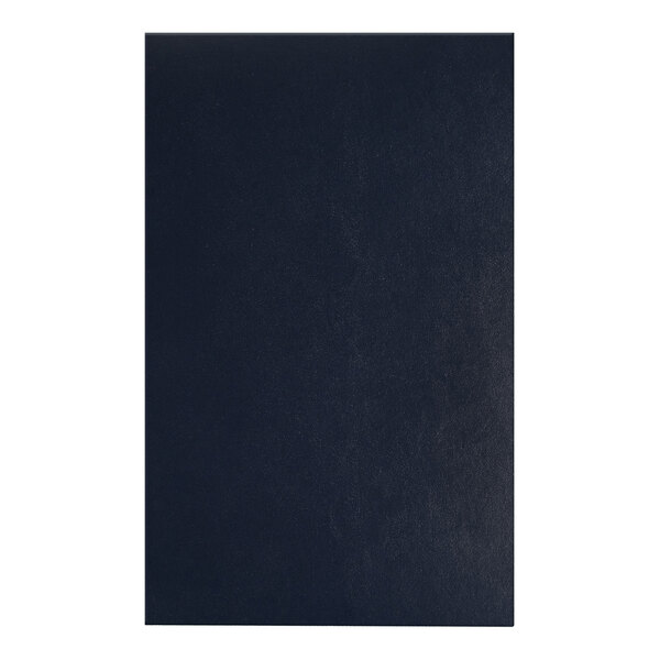 A dark blue 8.5 x 14 inch presentation cover with a floating leather hinge and screwposts.