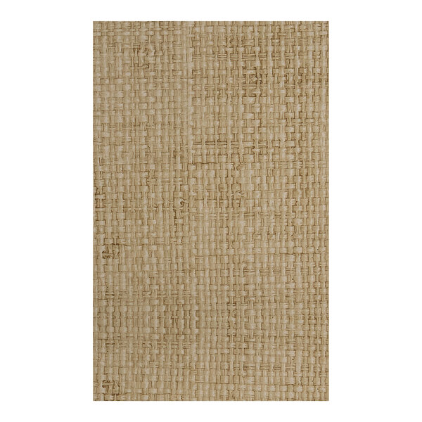 A rectangular, unpadded double panel made of woven rattan in a desert beige color.