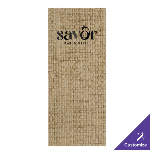 H. Risch, Inc. Rattan 4 1/4" x 11" Customizable Desert 2-View Menu Cover - 25/Case