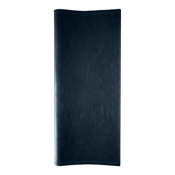 H. Risch, Inc. Genuine Leather 4 1/4" x 11" Customizable Blue Portfolio Menu Cover - 25/Case