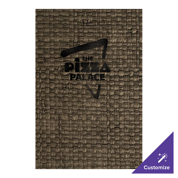 H. Risch, Inc. Rattan 5 1/2" x 8 1/2" Customizable Mocha 4-View Menu Cover - 25/Case