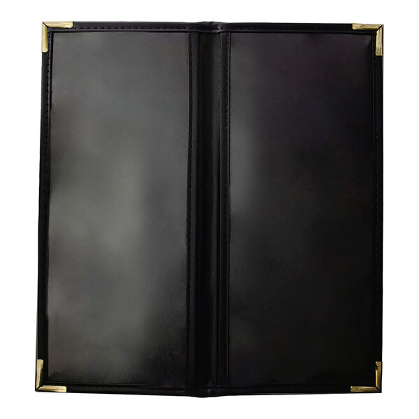 H. Risch, Inc. Rattan 4 1/4" x 11" Customizable Desert 2-View Menu Cover with Black Trim - 25/Case