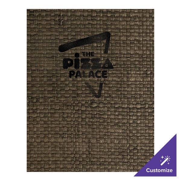 H. Risch, Inc. Rattan 8 1/2" x 11" Customizable Mocha 2-View Menu Cover - 25/Case