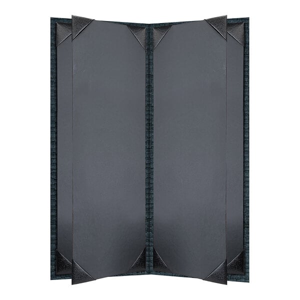 H. Risch, Inc. Rattan 4 1/4" x 11" Customizable Oxford 6-View Menu Cover - 25/Case