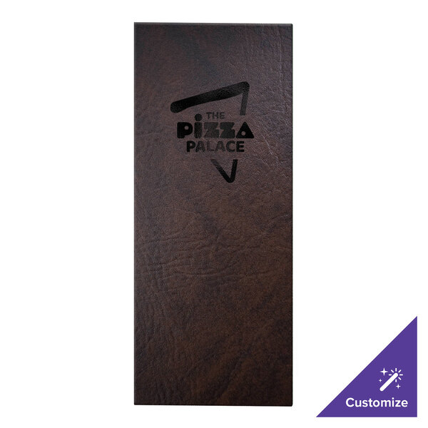 H. Risch, Inc. Augusta 4 1/4" x 11" Customizable Harley Brown Menu Cover with Screwposts - 25/Case