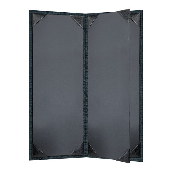 H. Risch, Inc. Rattan 4 1/4" x 11" Customizable Oxford 4-View Menu Cover - 25/Case