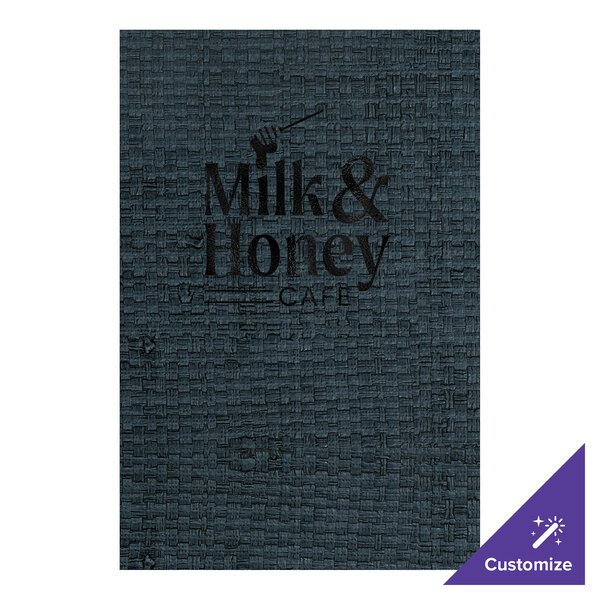 H. Risch, Inc. Rattan 5 1/2" x 8 1/2" Customizable Oxford 6-View Menu Cover - 25/Case