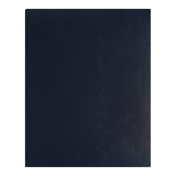 A dark blue 8.5 x 11 presentation cover with a floating leather hinge and screwposts.