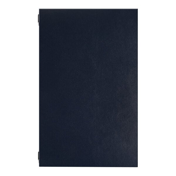 A dark-colored document holder or portfolio with four eyelets, designed to hold 14 x 17 inch paper.