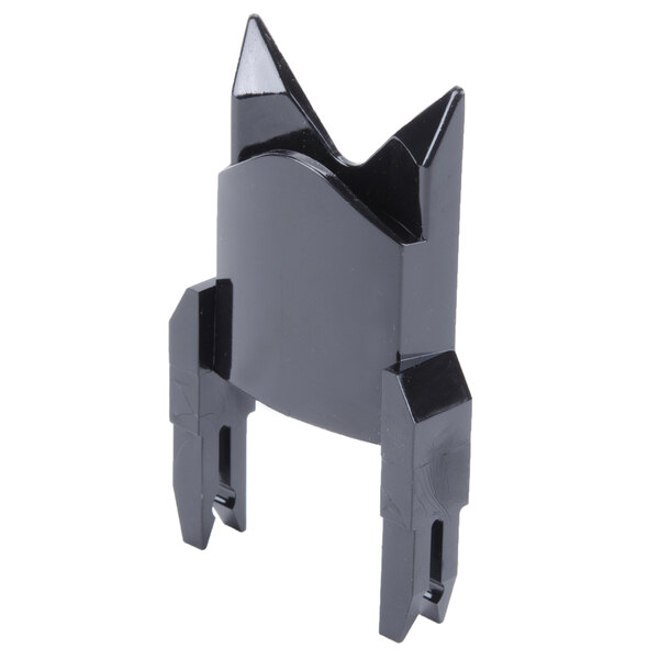 A black plastic Hamilton Beach container guide with spikes.