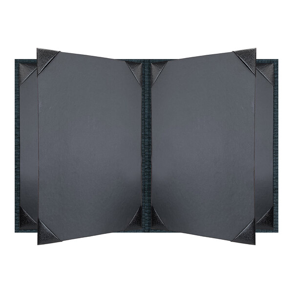 H. Risch, Inc. Rattan 8 1/2" x 11" Customizable Oxford 6-View Menu Cover - 25/Case
