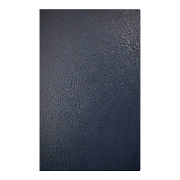 A navy blue leather cover with a subtle textured finish, sized 5.5 x 8.5 inches.