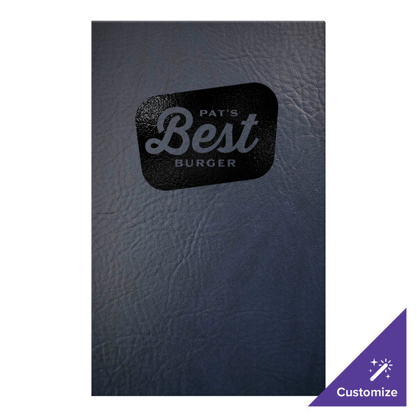 H. Risch, Inc. Augusta 5 1/2" x 8 1/2" Customizable Harley Navy Menu Cover with Screwposts - 25/Case