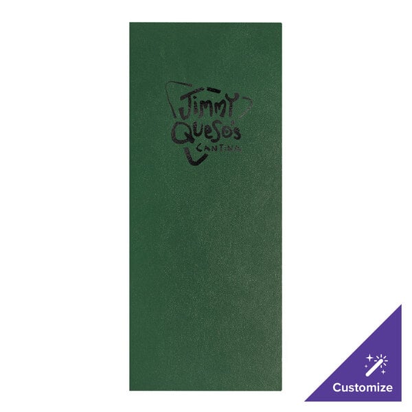 H. Risch, Inc. Augusta 4 1/4" x 11" Customizable Oakmont Green Menu Cover with Screwposts - 25/Case