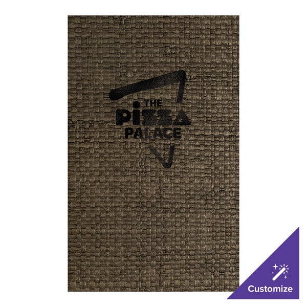 H. Risch, Inc. Rattan 8 1/2" x 14" Customizable Mocha 6-View Menu Cover - 25/Case