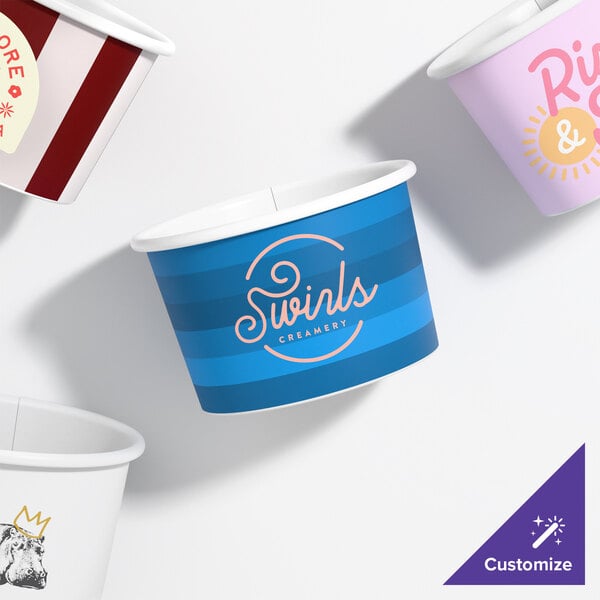 4 oz. Customizable White Paper Frozen Yogurt / Food Cup - 1,000/Case