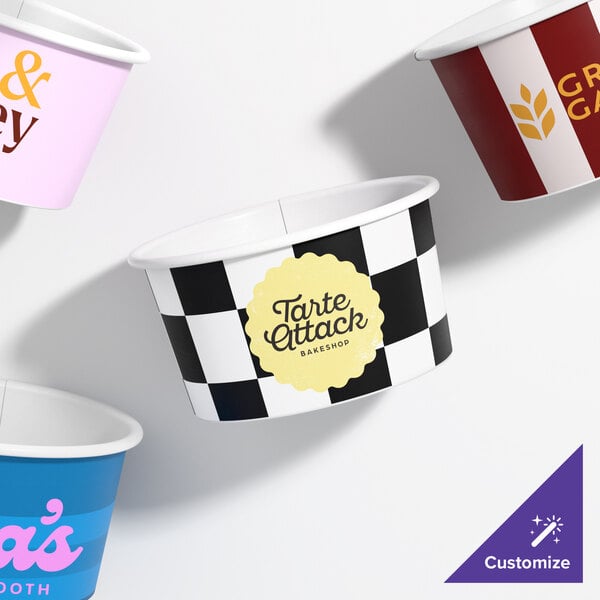 6 oz. Customizable White Paper Frozen Yogurt / Food Cup - 1,000/Case
