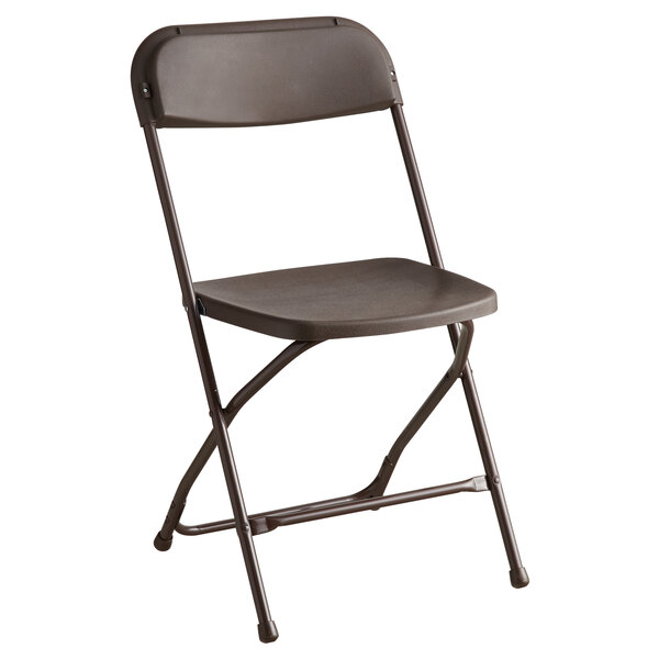 Lancaster Table & Seating Brown Textured and Contoured Folding Chair - 10/Case