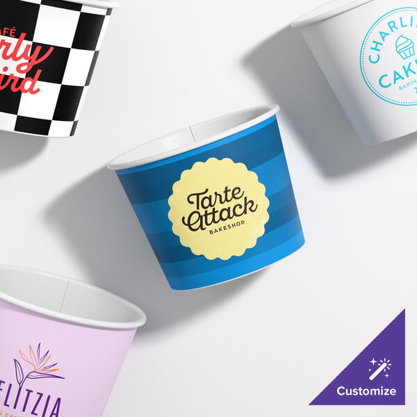 12 oz. Customizable White Paper Frozen Yogurt / Food Cup - 1,000/Case