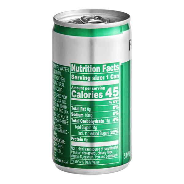 A small green and silver can of Fever-Tree Premium Ginger Ale, 5 fl. oz. size.