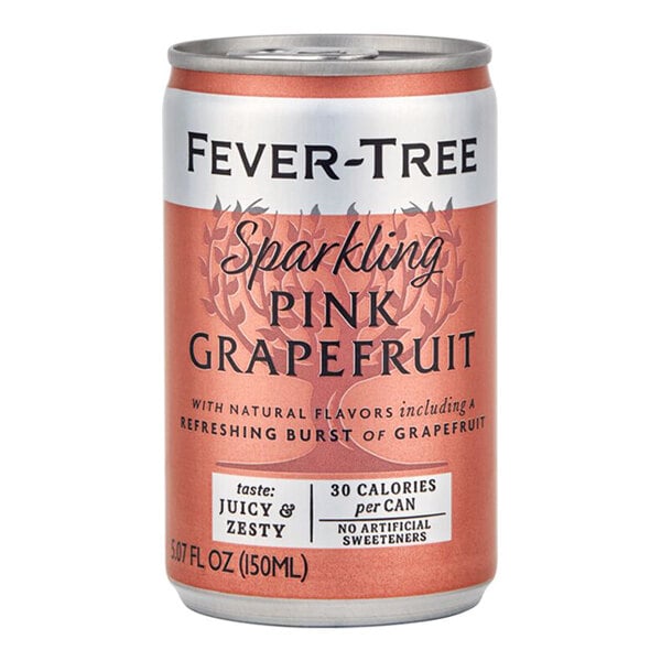A 5 fl. oz. can of Fever-Tree Sparkling Pink Grapefruit soda.