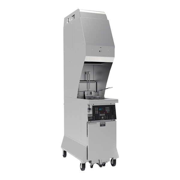 Giles GBF-50-VH 50 lb. Ventless Electric Fryer with Hood - 208V, 3 Phase