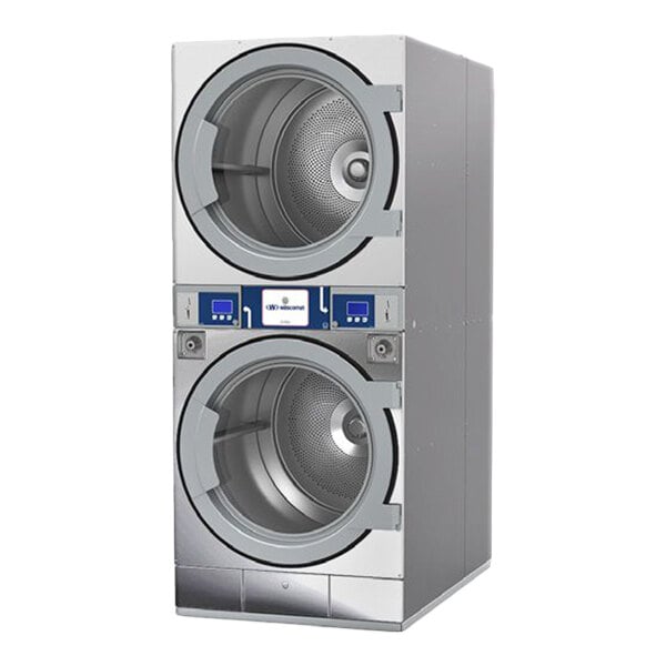 Wascomat D750S 9874620165FMI 15 cu. ft. 34 3/16" Natural Gas Stacked Front-Load Commercial Dryers - Coin Operated / Token Operated / Card Reader - 120V