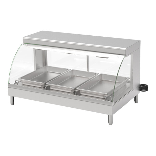 Giles GCW-3/1-SS 71869 45 5/16" 3-Pan Countertop Self-Serve Hot Food Merchandiser - 120V