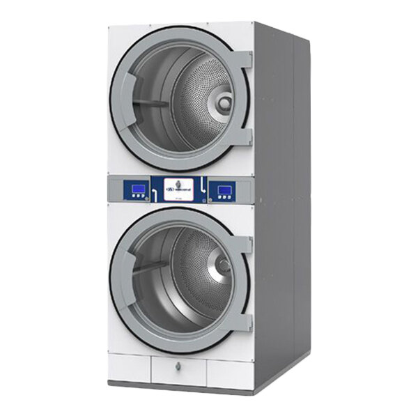 Wascomat D750S 9874620165NM 15 cu. ft. 34 3/16" Natural Gas Stacked Front-Load Commercial Dryers - Free Use - 120V